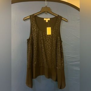 Michael Kors asymmetrical sleeveless blouse.